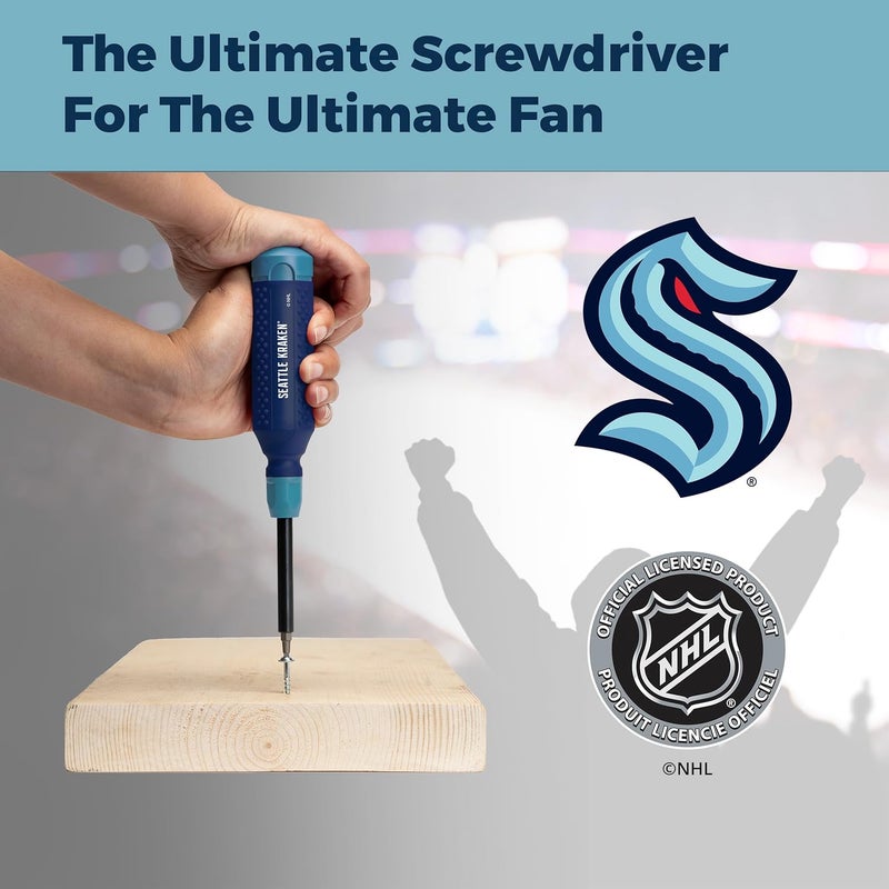 Megapro ® NHL® Team Edition Multi-bit Screwdriver | Officially Licensed NHL® Gear | Durable, Ergonomic, Pro-Grade Screwdriver (Seattle Kraken®) - Image 5